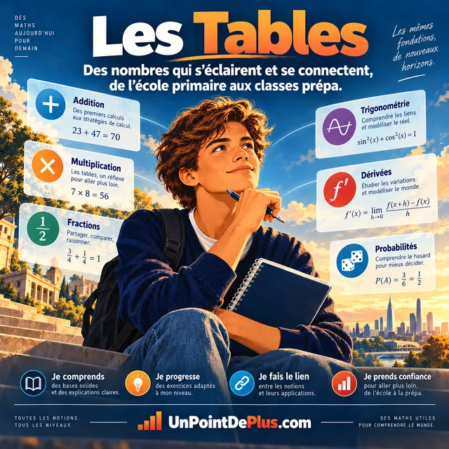 Un élève réfléchit à ses tables de maths